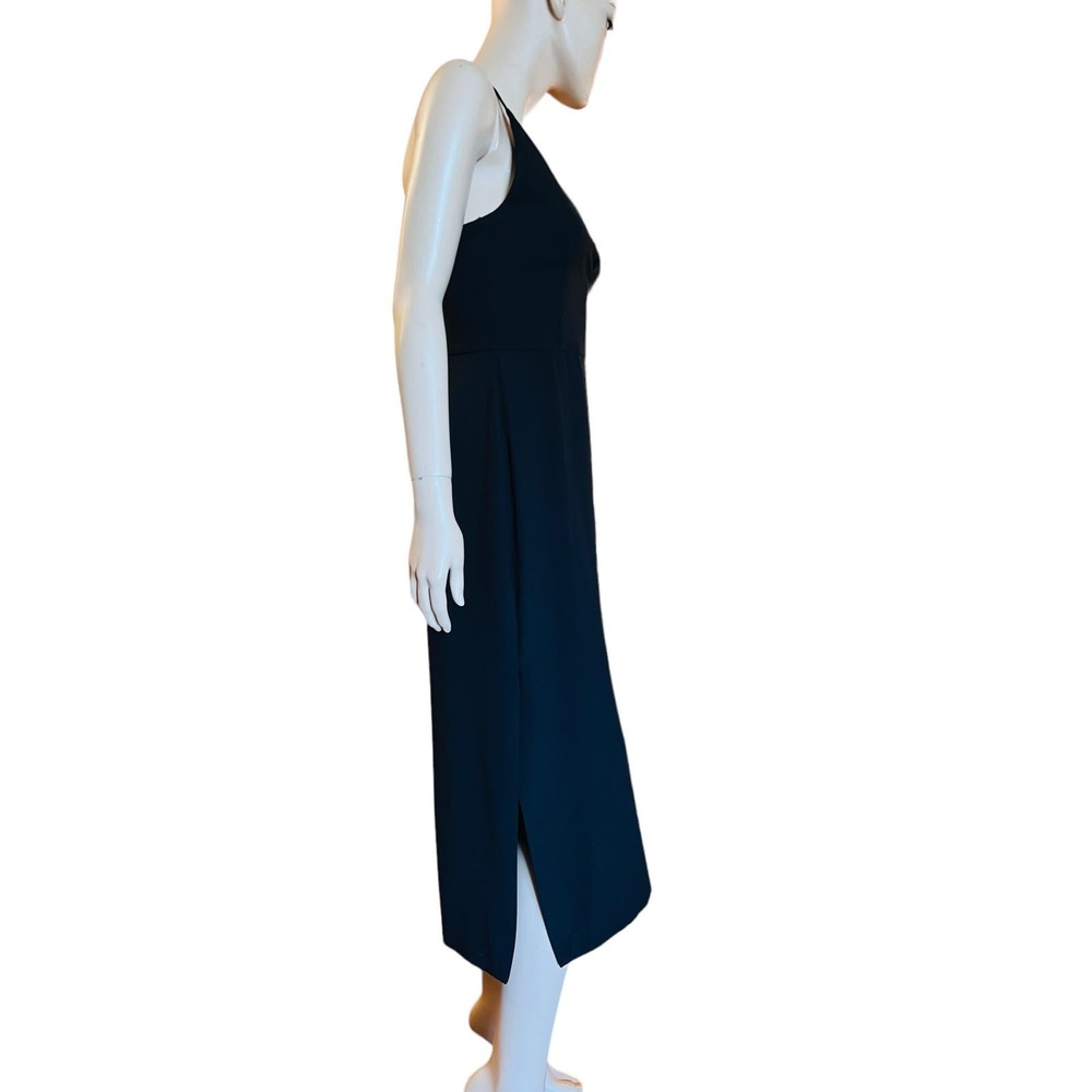 N Nicholas Black Keyhole Split Leg Jumpsuit Size 4 Criss-Cross Straps at Back - Picture 9 of 16